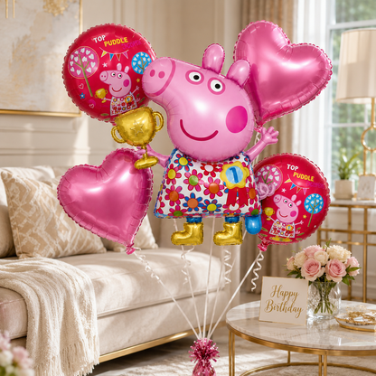 Happy Mothers Day Floral Bouquet Set - 5PC | Helium Filled and Delivers Inflated