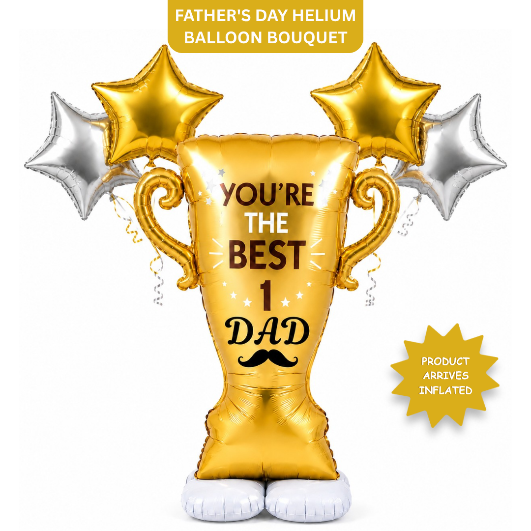 You're the Best No. 1 Dad Large Shape Father's Day Balloons with Star Shaped Helium Balloons | Pre Inflated & Delivered