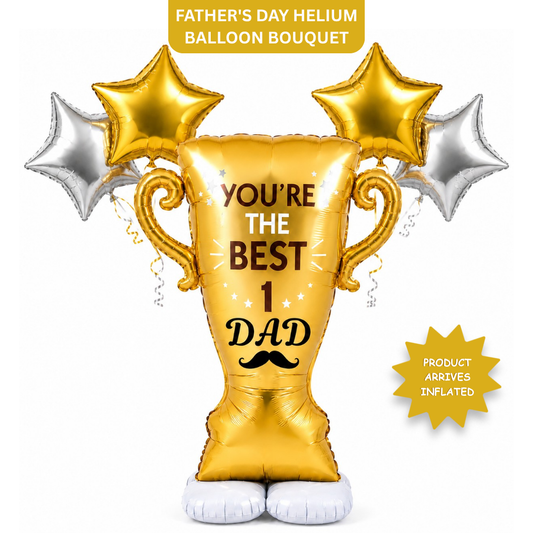 You're the Best No. 1 Dad Large Shape Father's Day Balloons with Star Shaped Helium Balloons | Pre Inflated & Delivered