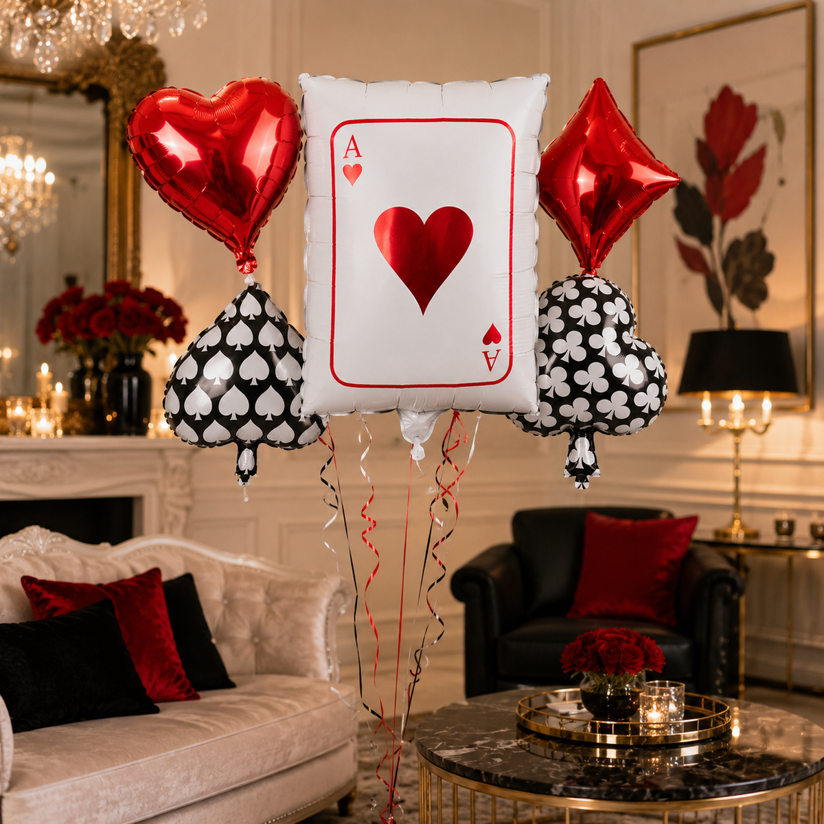 Casino Card Party Balloons Set - 5 PC