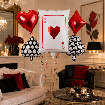 Casino Card Party Balloons Set - 5 PC
