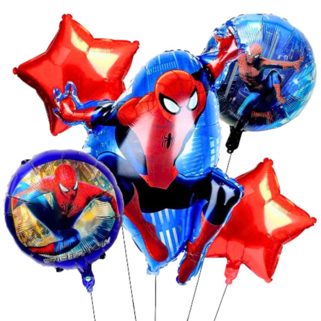 The Amazing Spiderman Helium Filled Balloon Bouquet Set of 5 | Pre-Inflated & Delivered