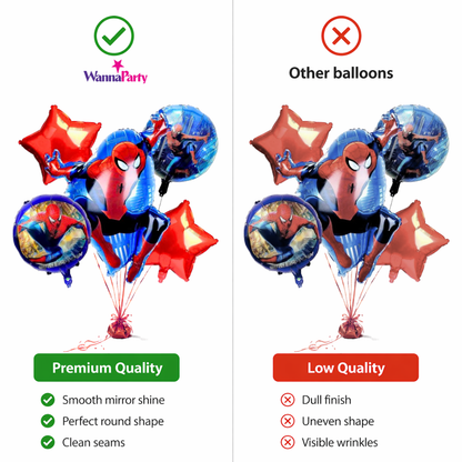 The Amazing Spiderman Helium Filled Balloon Bouquet Set of 5 | Pre-Inflated & Delivered