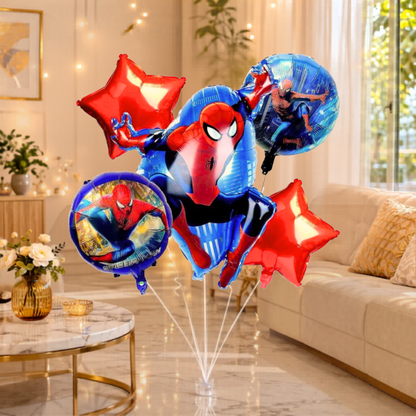 The Amazing Spiderman Helium Filled Balloon Bouquet Set of 5 | Pre-Inflated & Delivered