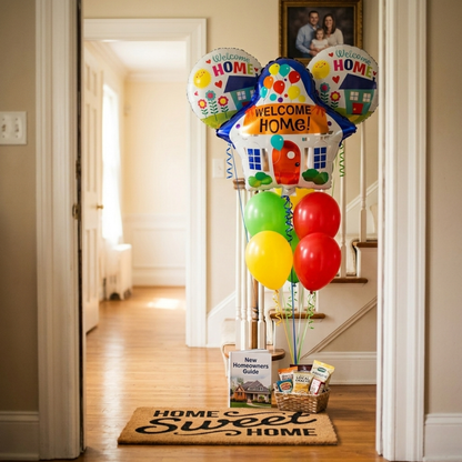 Welcome Home Balloon Set of 9 Pcs| Home Coming Surprise Decoration Balloon Bouquet Helium Filled and Delivered Inflated