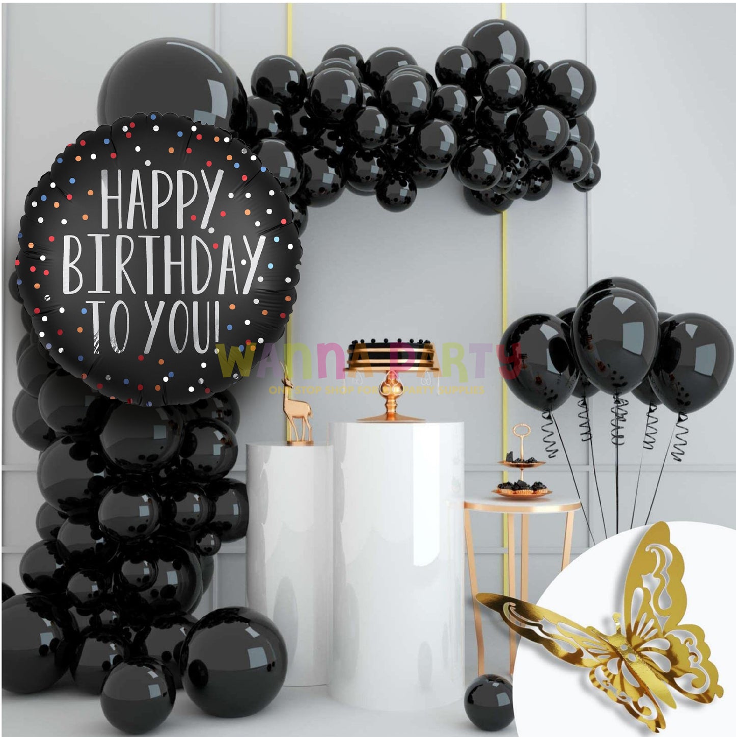 Happy Birthday To You Satin Dots Balloon, 18 Inch – 1 Pc