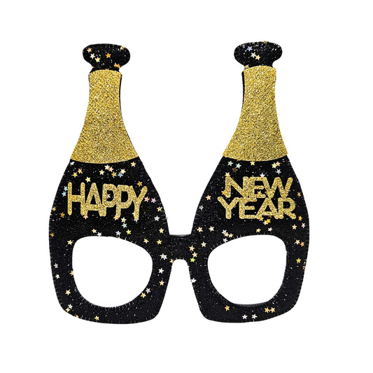 Happy New Year Champagne Shaped Glasses - 1PC
