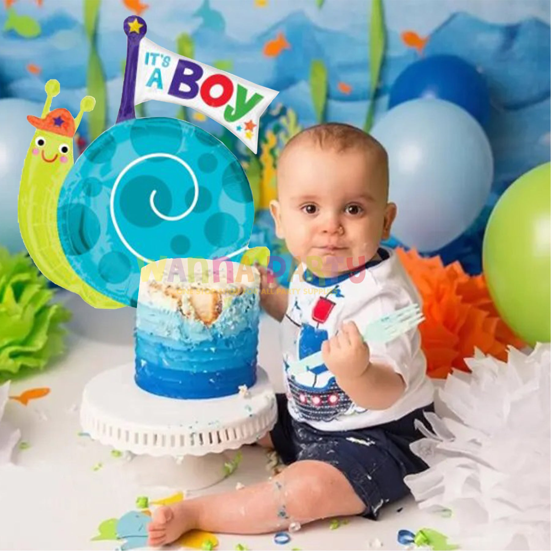 It's A Boy Snail Balloon 29" P35