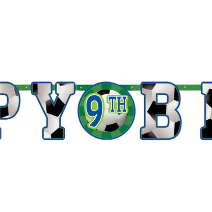 Soccer/Football Theme Birthday Letter Banner Jumbo - 10FT  - 1PC