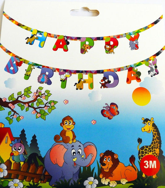 Happy Birthday Jungle Banner - 1PC