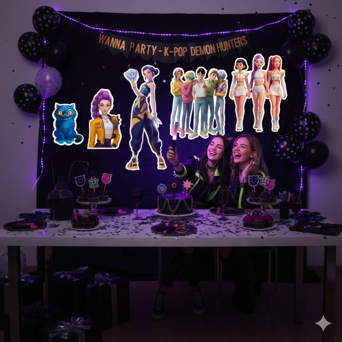 Kpop Demon Hunters Birthday Decoration Cutouts - Pack of 5