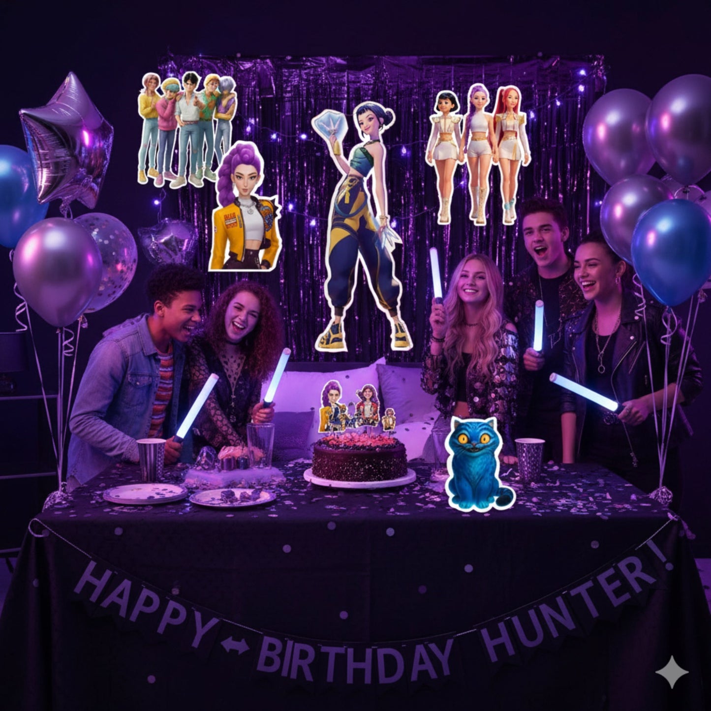 Kpop Demon Hunters Birthday Decoration Cutouts - Pack of 5