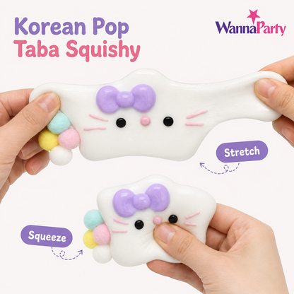 Hello Kitty White Star Squishy Taba Toy - Cute Squeeze Toy | Wanna Party - Image 4