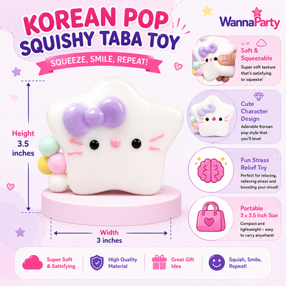 Hello Kitty White Star Squishy Taba Toy - Cute Squeeze Toy | Wanna Party - Image 8