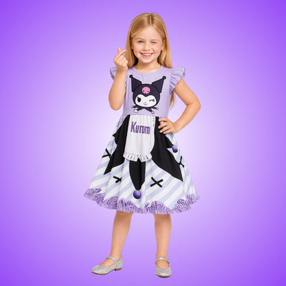 kuromi dress for birthday Inspired Toddler Girl, Gothic Kawaii Costume, Purple Black Dress, Cute Character Outfit, Handmade Party Dress day celebrations Sanrio Kuromi Costume from Hello