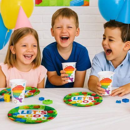 Lego Theme Party Tableware set of 40- Plates, Cups and Napkins