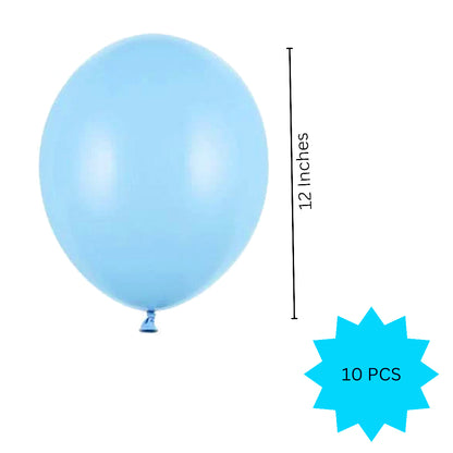 Light Blue Latex/Rubber Balloons - Helium Quality - 12 inches - 10PC