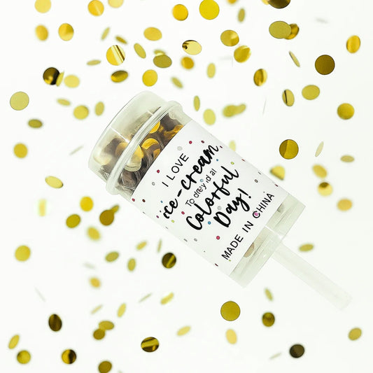 Mini Pocket Confetti Popper Gold for Surprise Celebrations with Manual Push - 1PC