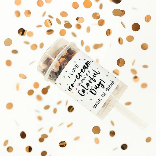 Mini Pocket Confetti Popper Rose Gold for Surpirse Celebrations with Manual Push - 1PC