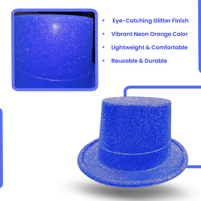 Neon Blue Glitter Hat for Adults - 1PC