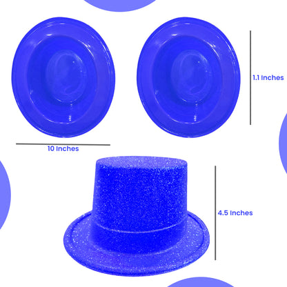 Neon Blue Glitter Hat for Adults - 1PC