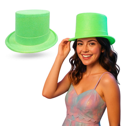 Neon Green Glitter Hat for Adults - 1PC