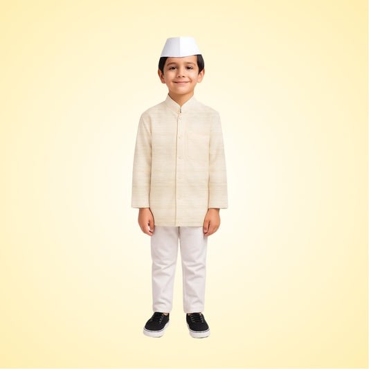 Neta Ji Politician Costume for Fancy Dress - Size Small - Age 3 to 5