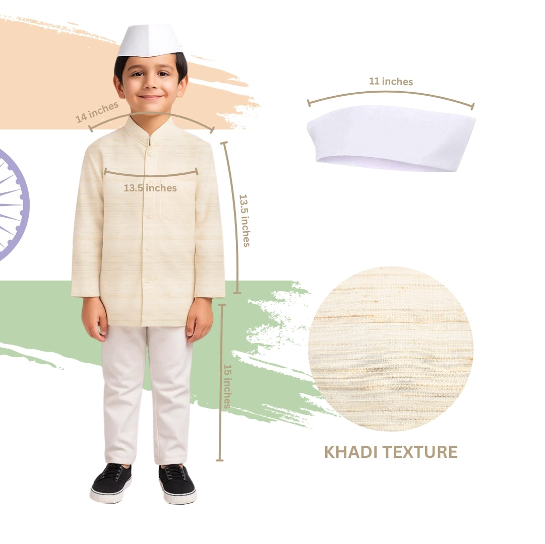 Neta Ji Politician Costume for Fancy Dress - Size Small - Age 3 to 5