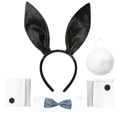 Notty Bunny Ears with Necktie & Tail Set - Set of 4