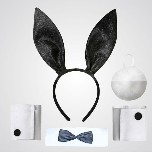 Notty Bunny Ears with Necktie & Tail Set - Set of 4