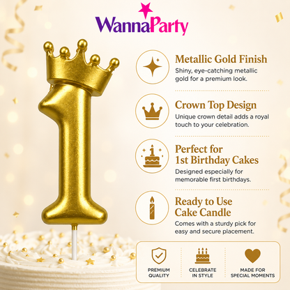 Golden Crown Numerical Candle No. 1