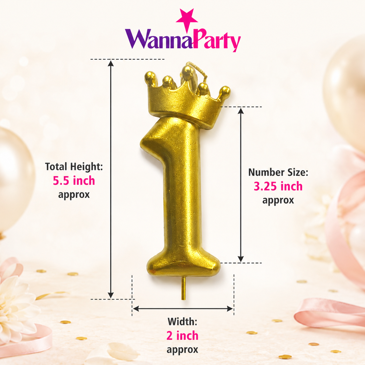 Golden Crown Numerical Candle No. 1