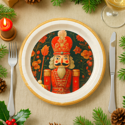 Christmas Nut Cracker Dinner Paper Plates - 8PC