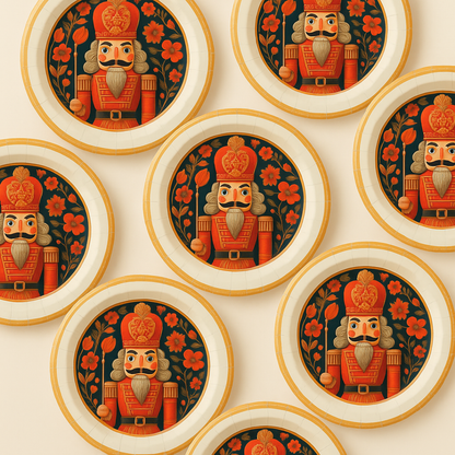 Christmas Nut Cracker Dinner Paper Plates - 8PC