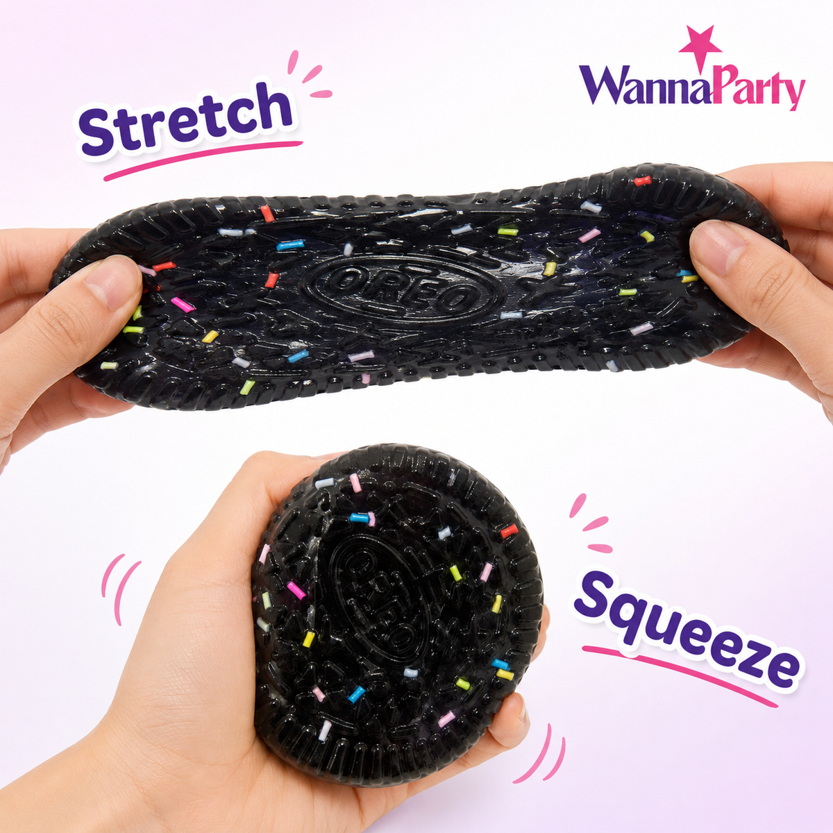 Oreo Cookie Squishy Taba Toy - Cute Food Squeeze Toy | Wanna Party - Image 4