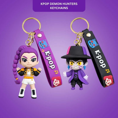 Kpop Demon Hunters Keychain Set of 2 - Anime Bag Charms | Wanna Party - Image 1