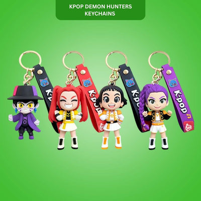 Kpop Demon Hunters Keychain Set of 4 - Anime Bag Charms | Wanna Party - Image 1