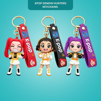 Kpop Demon Hunters Hunterix Cartoon Keychains for Girls -  Set of 3