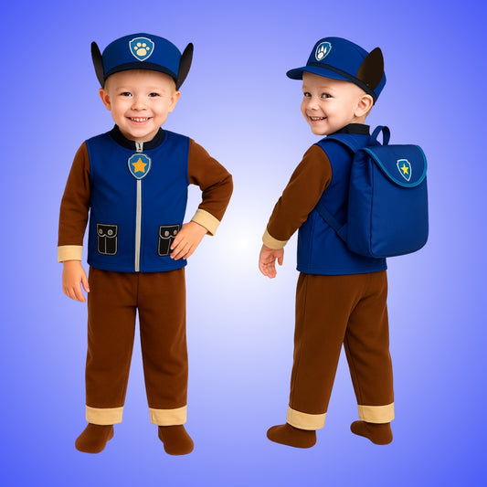 Paw Patrol Costume with Blue Bag - Medium - Age 5 to 7 Years