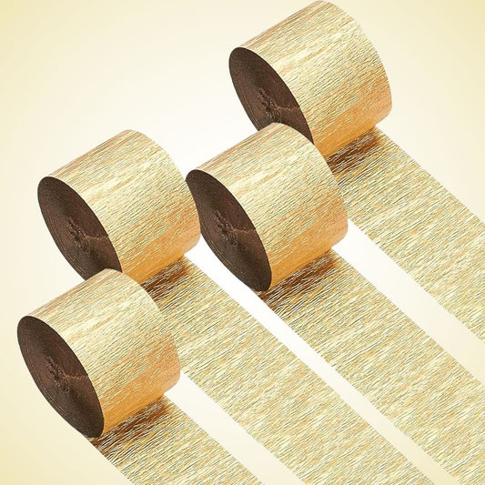 Golden Crepe Streamers - 4PC