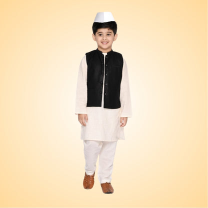 Pandit Jawaharlal Nehru (Chacha Nehru) Costume for Kids – Size: Small (Ages 3 to 5)
