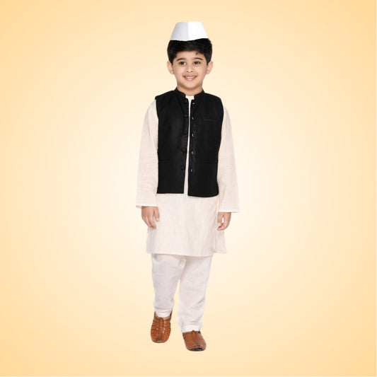 Pandit Jawaharlal Nehru (Chacha Nehru) Costume for Kids – Size: Small (Ages 3 to 5)