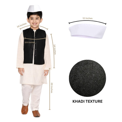 Pandit Jawaharlal Nehru (Chacha Nehru) Costume for Kids – Size: Small (Ages 3 to 5)