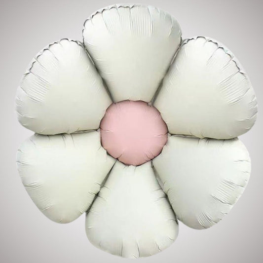 Sand White Flower Shaped Balloon - Air Filled Only - 24 inches - 1PC