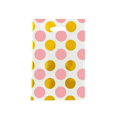 Loot Bag Pink Large Polka Dot - 10PC