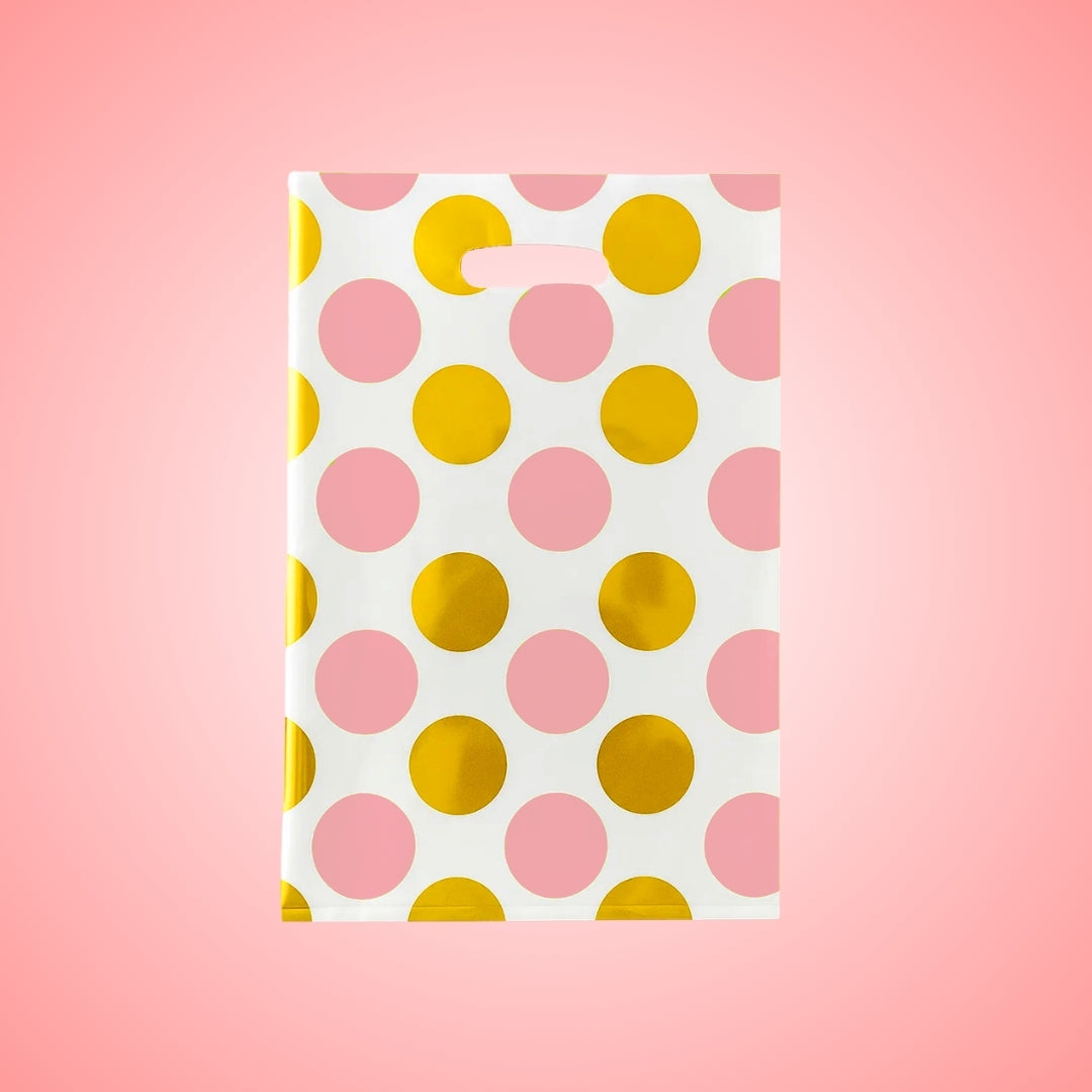 Pink Large Polka Dot Loot Bags Combo - 20PC
