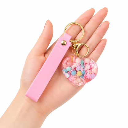 Heart Beads Keychain Pink Strap - Cute Bag Charm for Girls | Wanna Party - Image 8