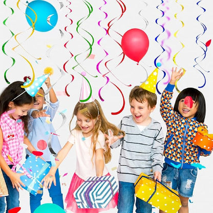 Colorful Foil Swirl Decoration 6PC - Hanging Party Decor | Wanna Party - Image 5