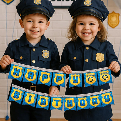 Police Party Birthday Banner - Over 8FT