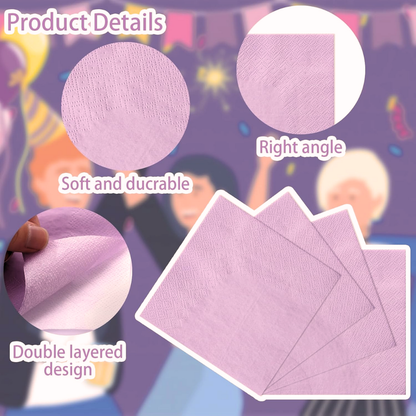 Purple Paper Napkins - 20PC